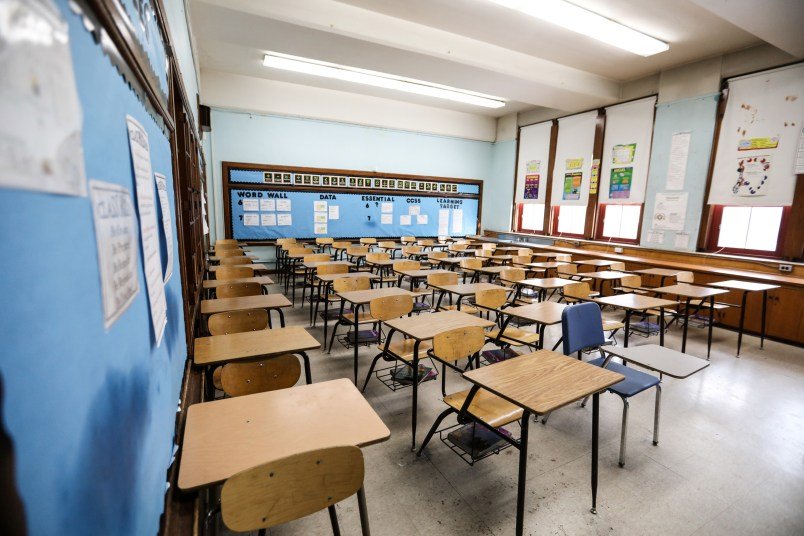 A classroom with 46 desks is filled to capacity at Palmer Park Preparatory Academy in Detroit on Thursday, Feb. 1, 2018. (Kimberly P. Mitchell/Detroit Free Press/TNS)