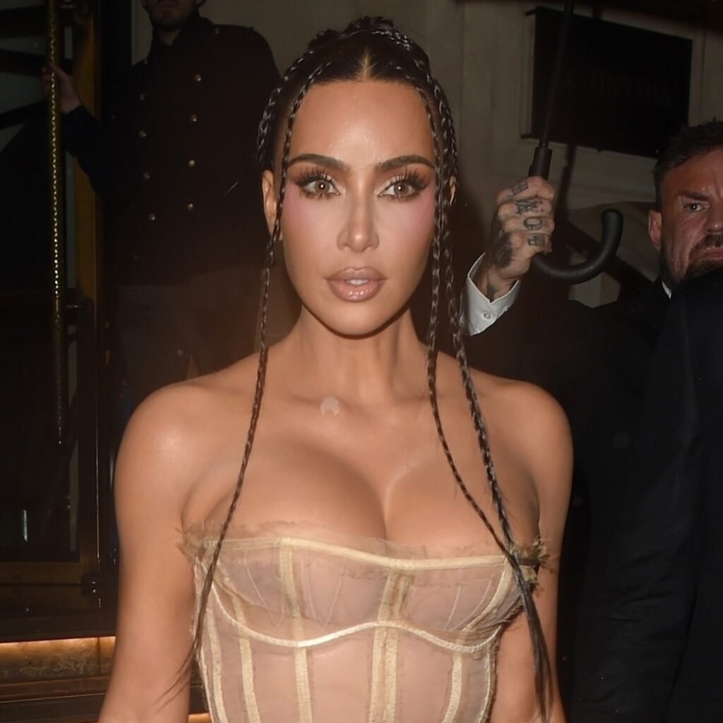 Kim Kardashian Wears Sheer Corset in London